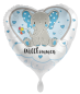 Preview: Folienballon - Willkommen! Elefant, blau - ø 43cm